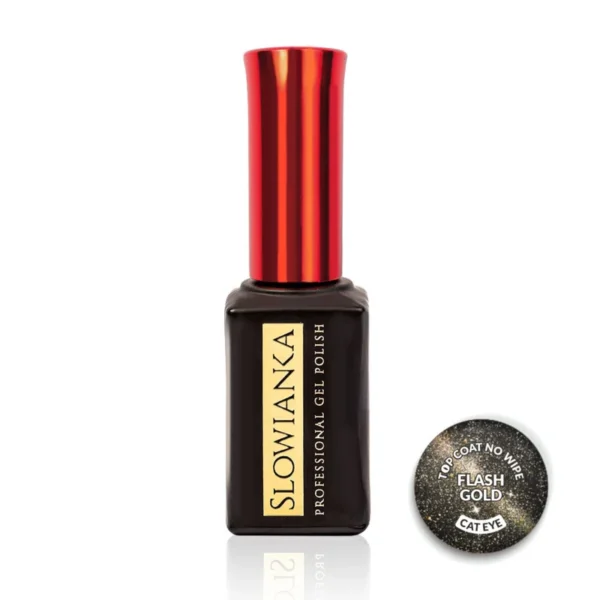 NEW Top Coat No Wipe Flash Cat Eye Gold 10g